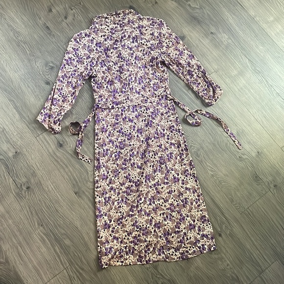 Vintage 1940’s Rayon Jersey Purple Raspberry Print Long Sleeve Dress - Picture 15 of 16